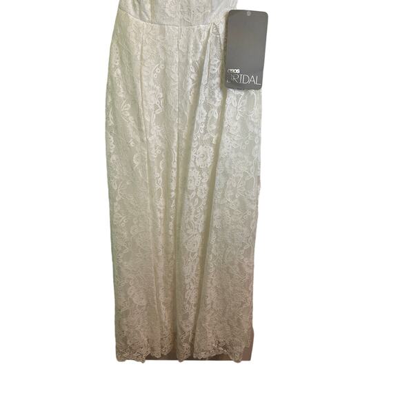 ASOS DESIGN Lace Halter Neck Maxi Wedding Dress Size 12 NEW - Picture 4 of 11